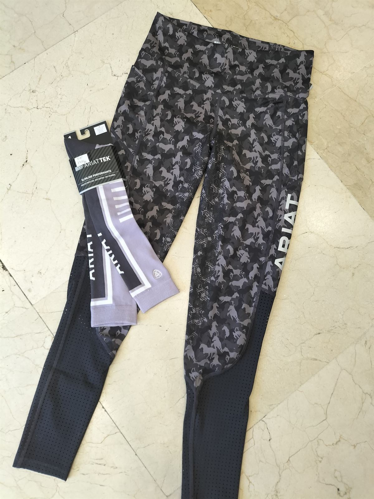 Legging ARIAT mujer, EOS FULL SEAT estampado caballos, culera silicona  TALLA XS